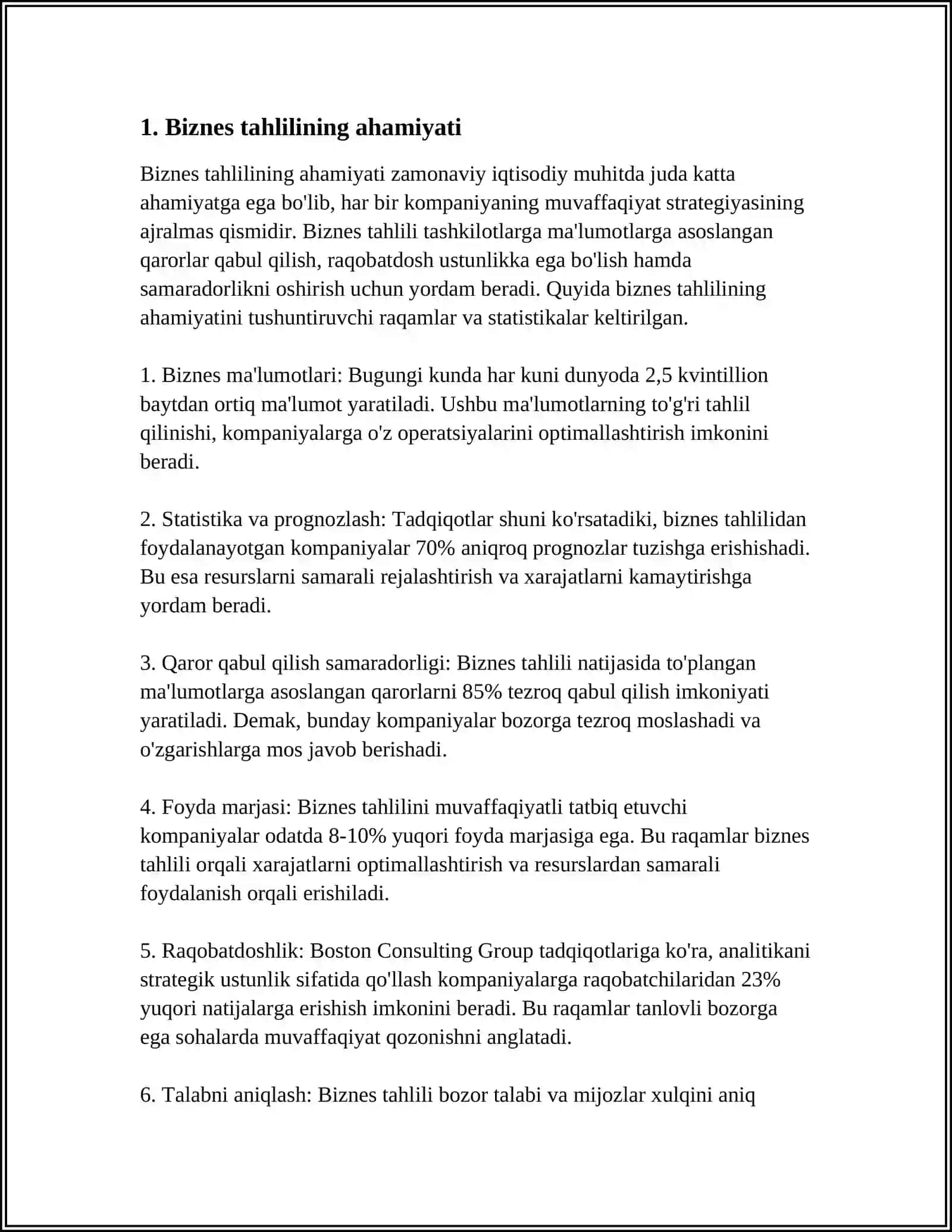 Biznes tahlilining ahamiyati 3