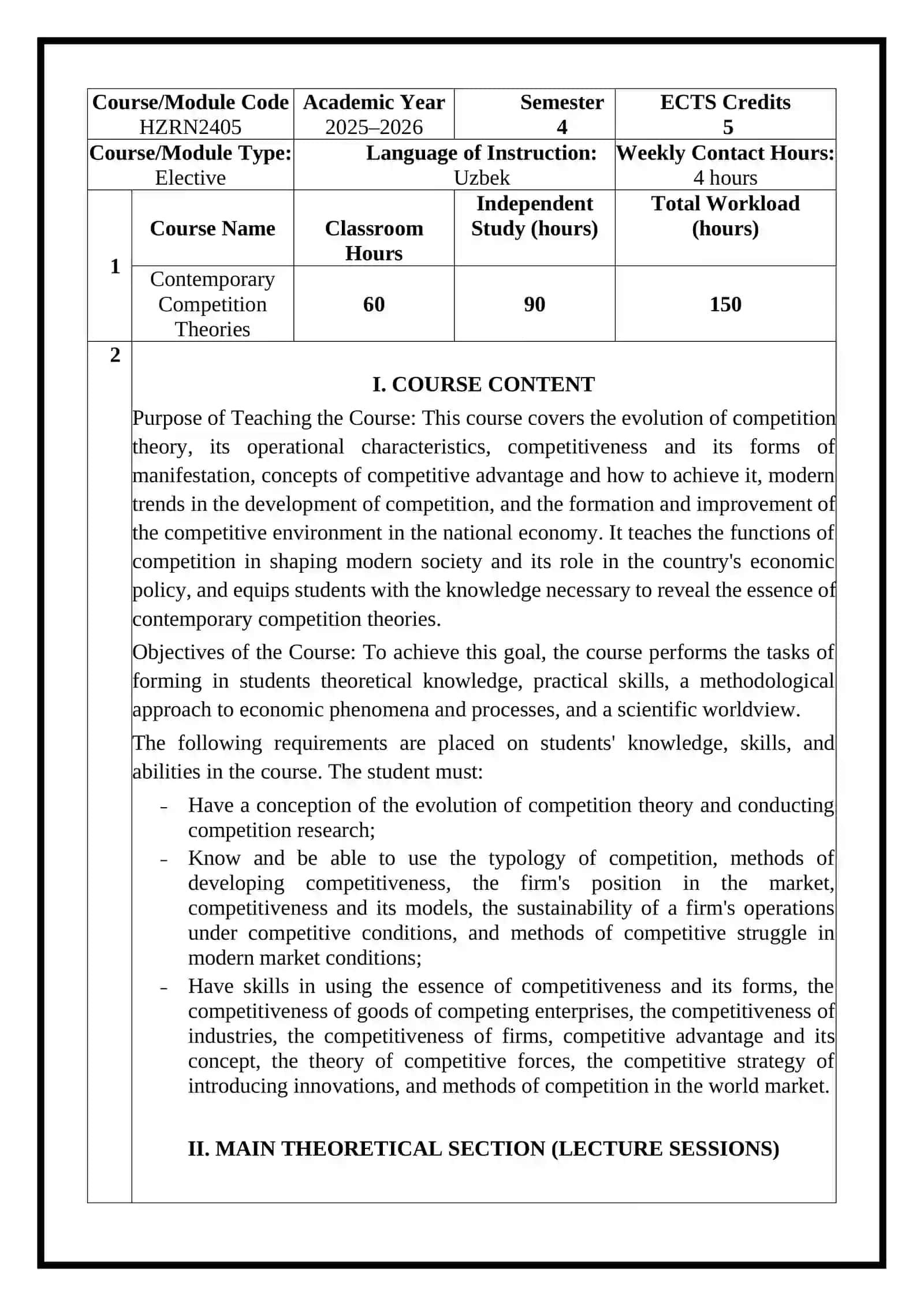 CONTEMPORARY COMPETITION THEORIES 3