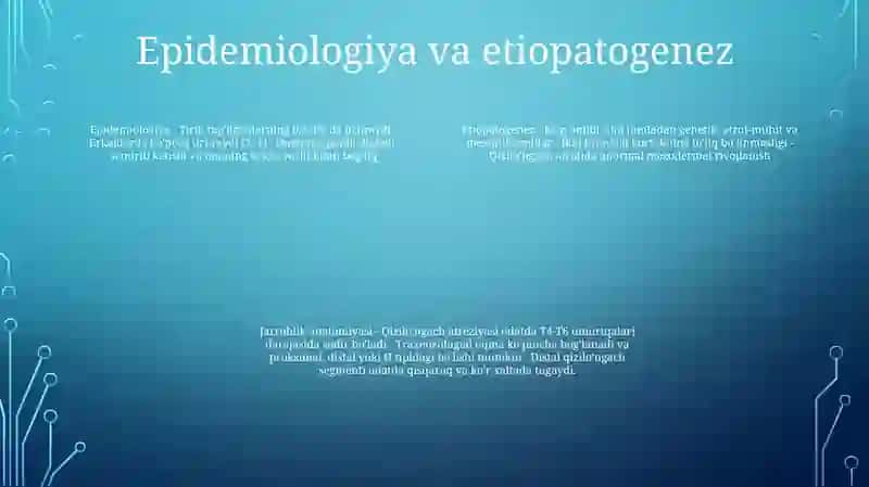 Tos Bòshliĝi A'Zolarining Tuĝma Nuqsonlari Xirurgik Anatomiyasi 3