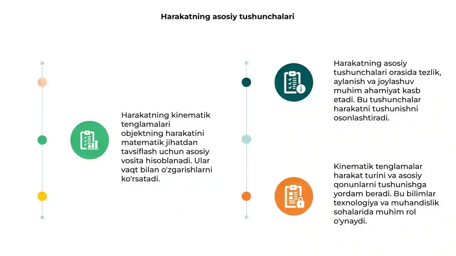Harakatning kinematik tenglamalari 3