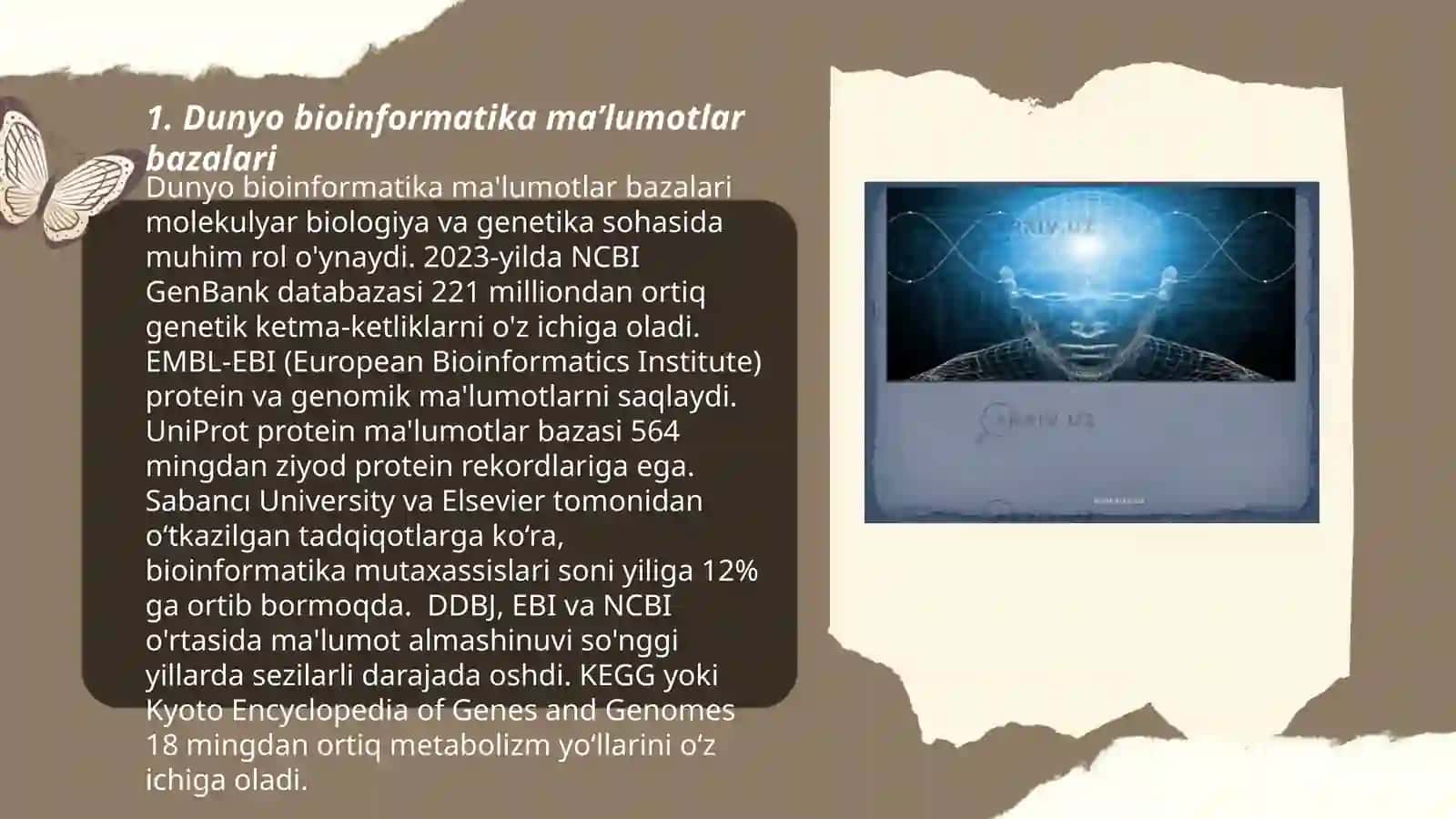 Bioinformatika fanidan tayyorlagan taqdimoti 3