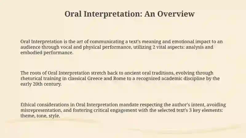 Oral Interpretation Overview 3
