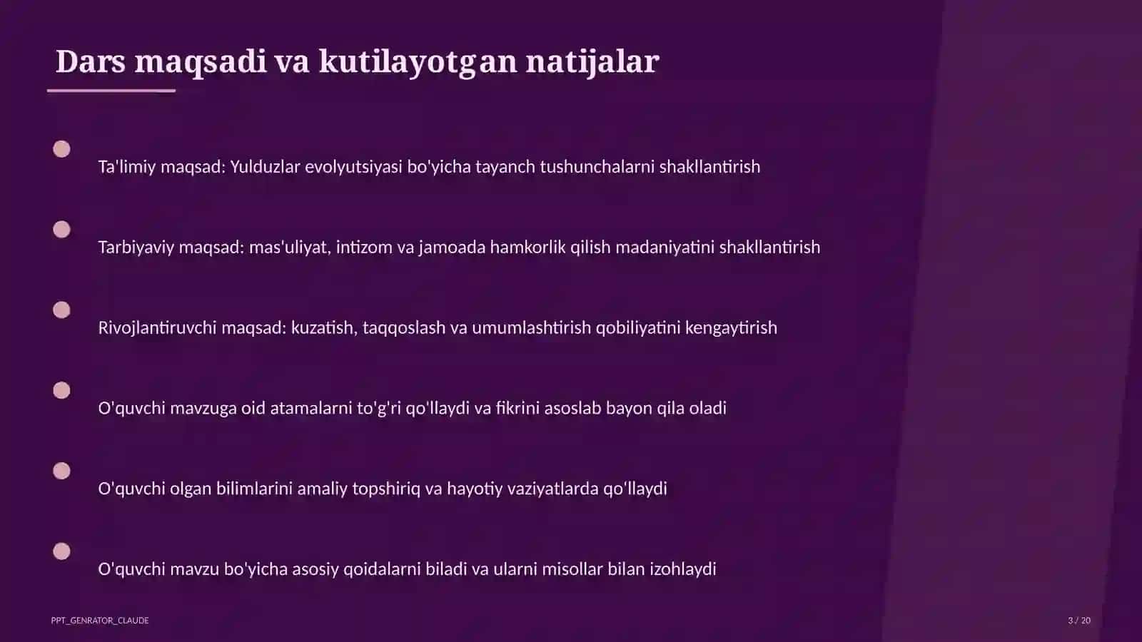 Yulduzlar evolyutsiyasi (11-sinf) 3
