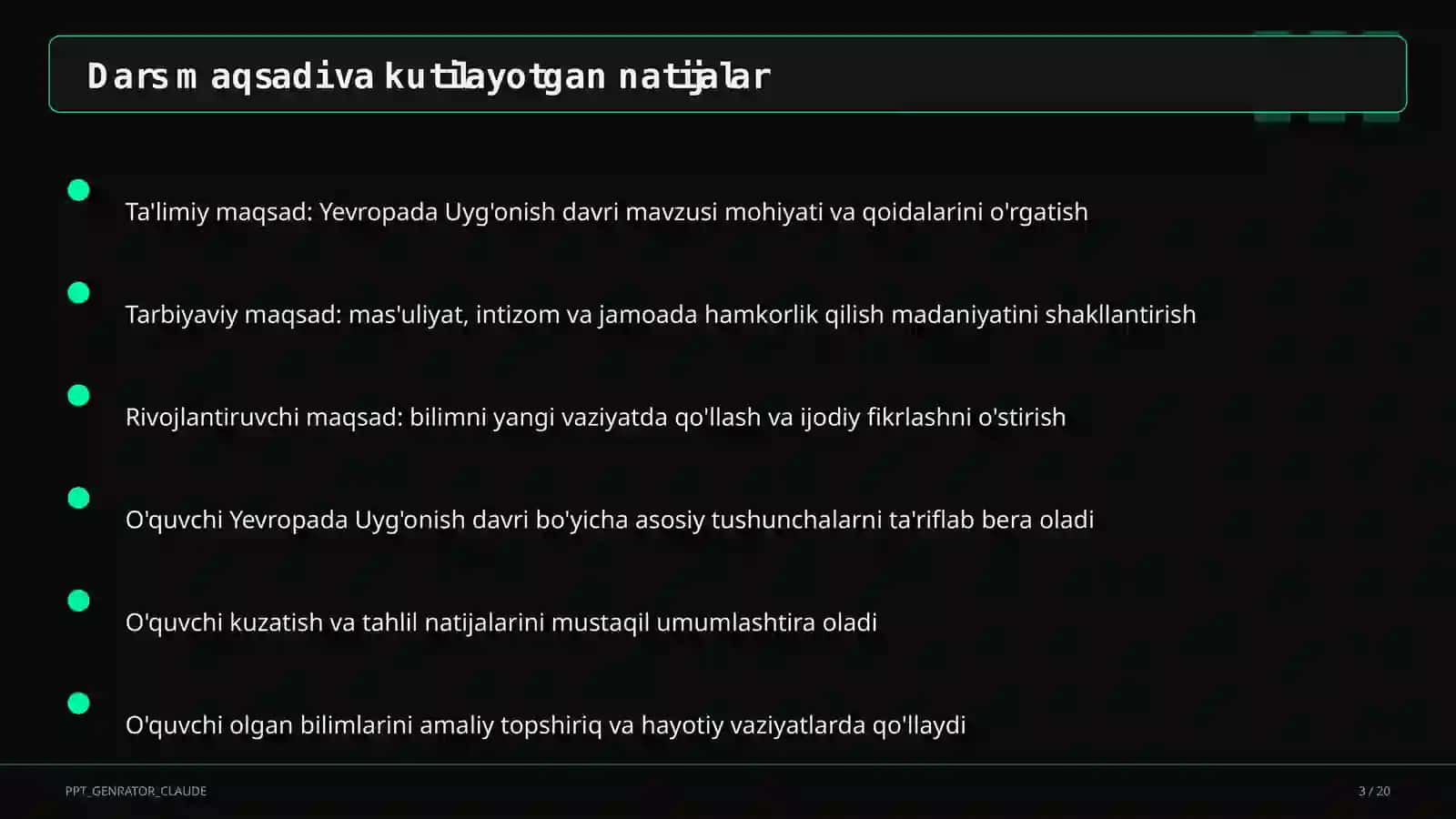 Yevropada Uyg'onish davri (8-sinf) 3