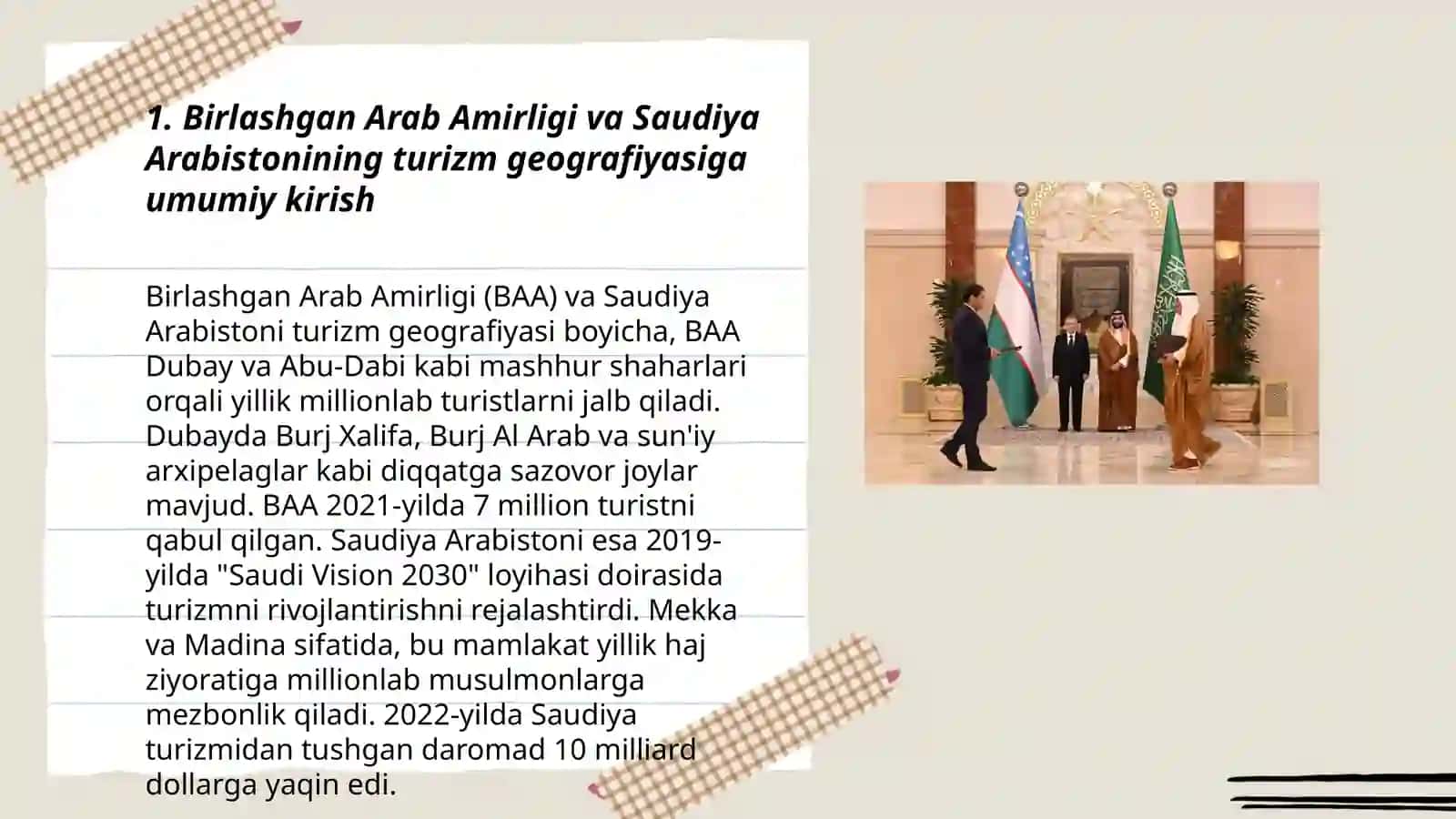 Birlashgan Arab Amirligi va Saudiya Arabistoni turizm geografiyasi 3