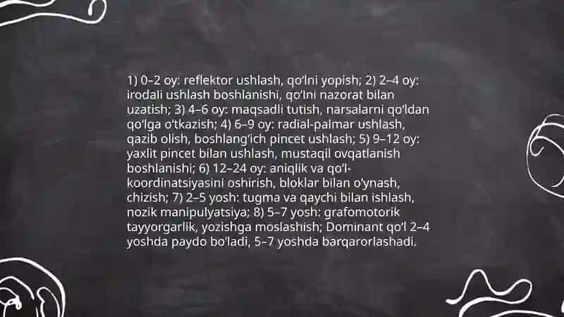 Mayda qo‘l matorikasi 3