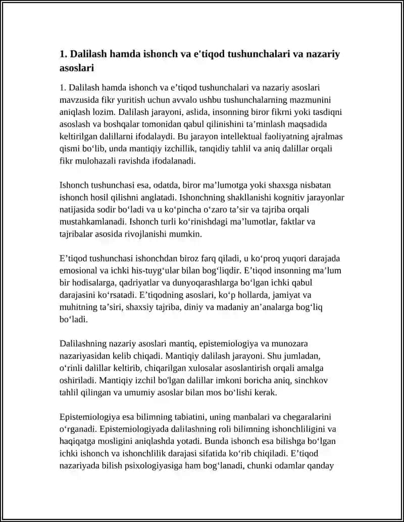 DALILASH VA ISHONCH E’TIQODNING UMUMIY SHAKLANISH JARAYONI 3