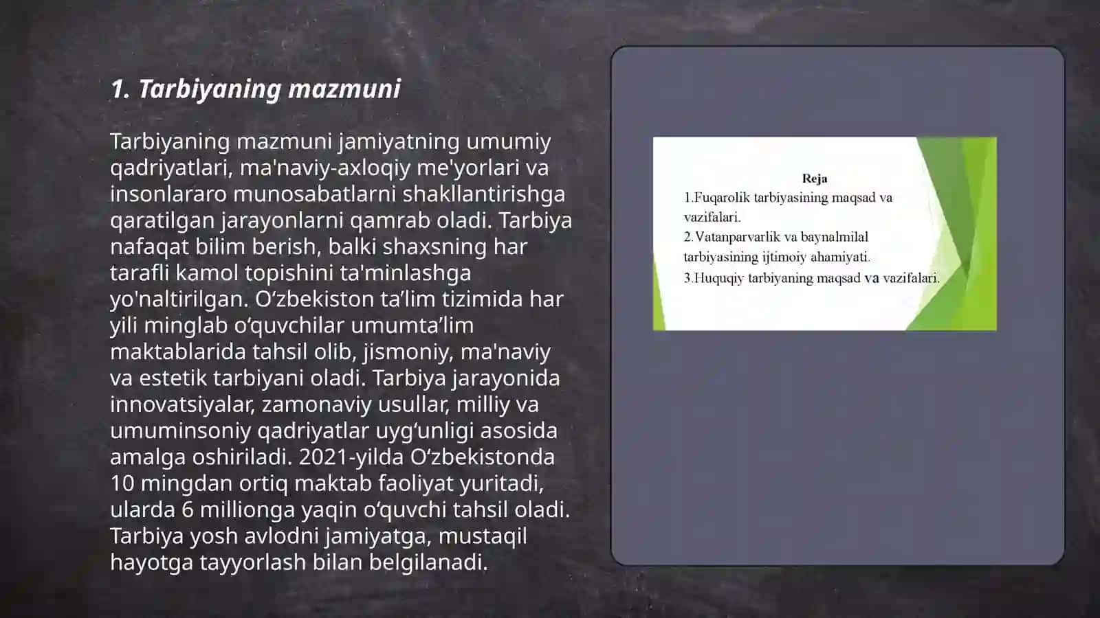 Tarbiyaning maqsad va vazifalari slayd 3