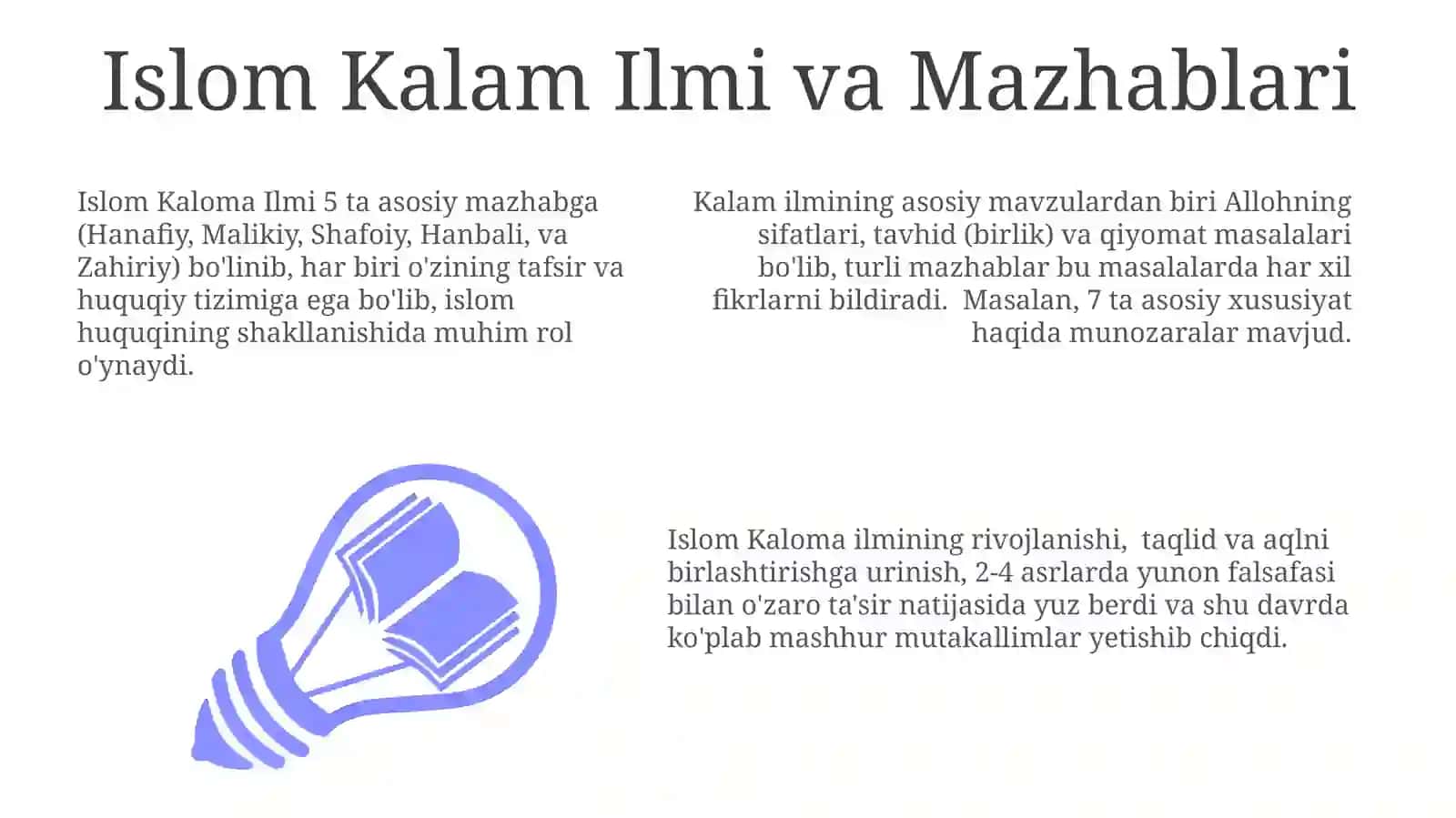 Islomdinita'limotgavaaqidaviyyoʻnalishlar 3