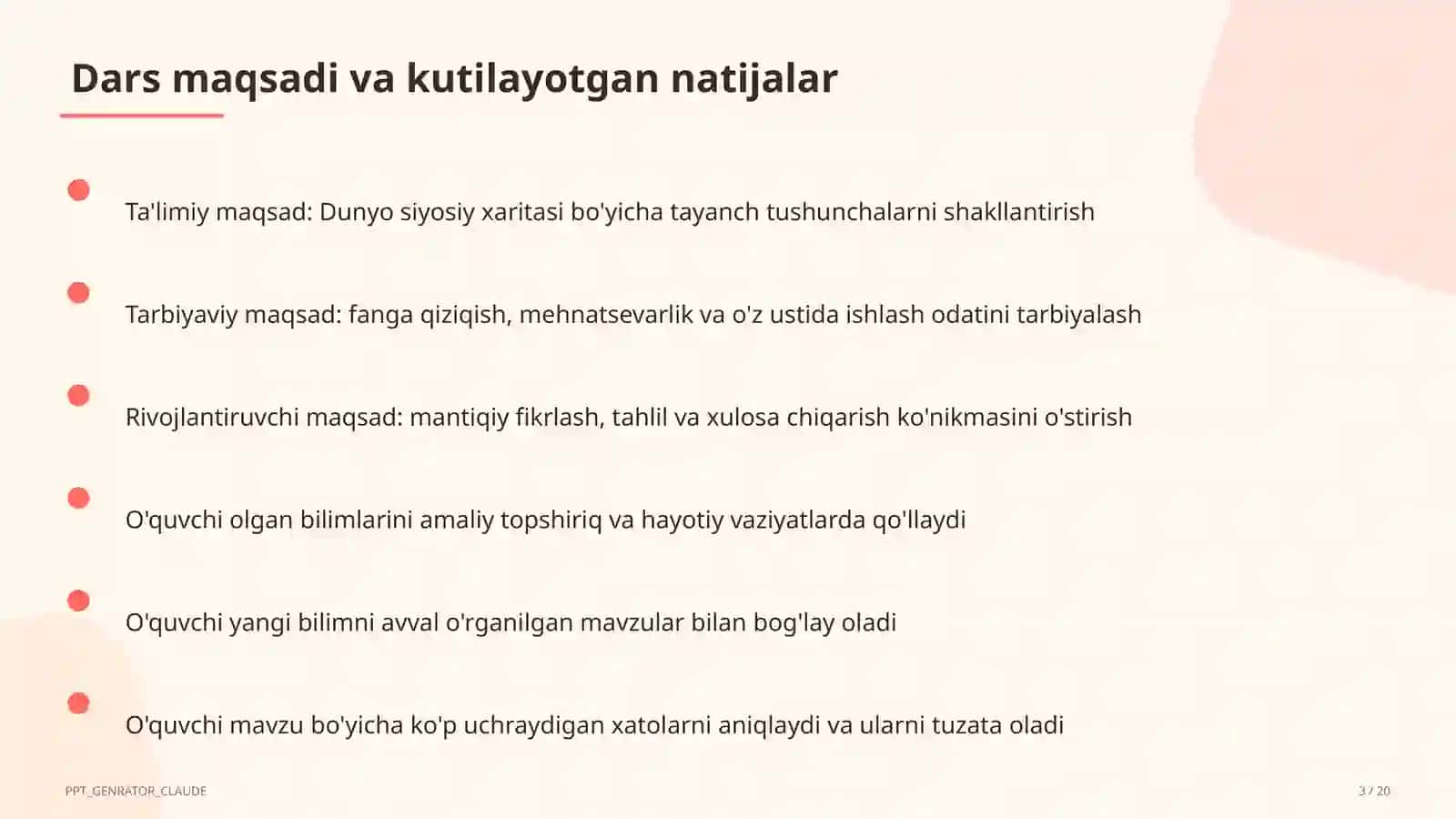 Dunyo siyosiy xaritasi (10-sinf) 3