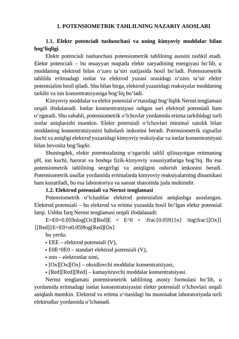 Potensiometrik tahlil 3