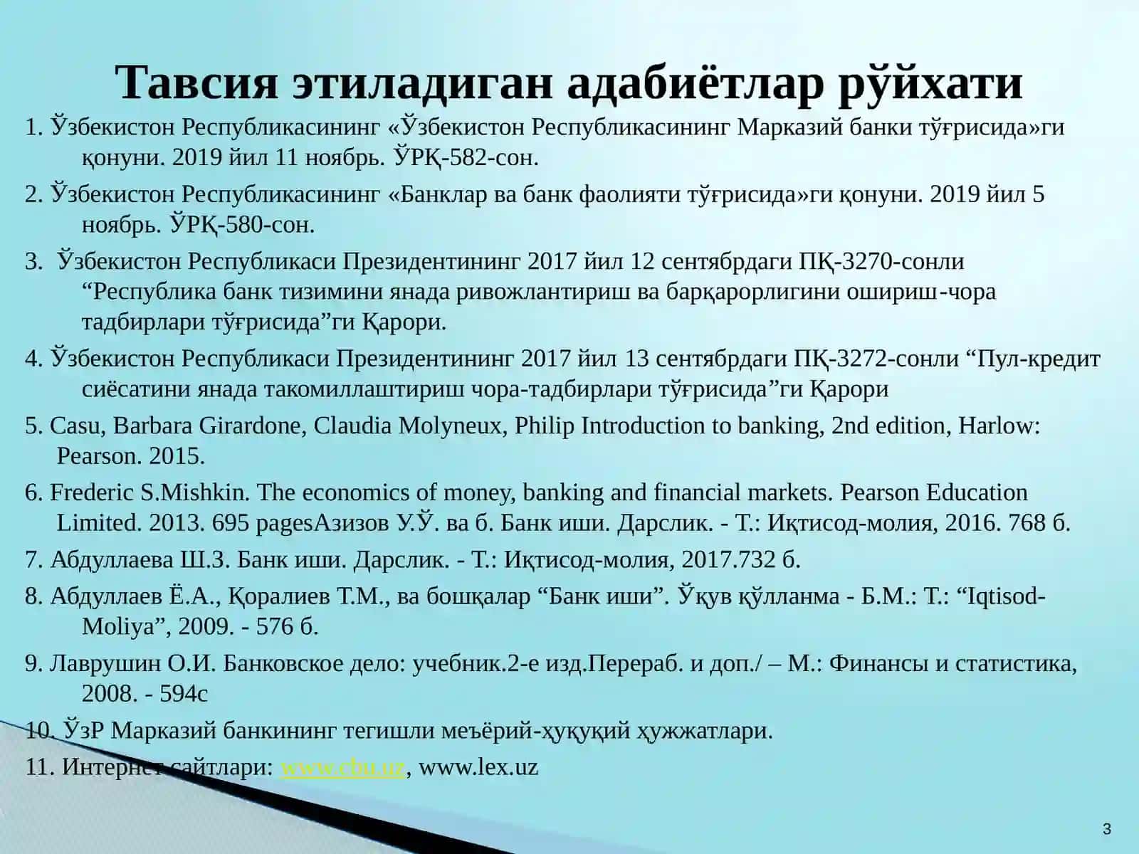 Тижорат банкларини ташкил этишнинг ҳуқуқий ва иқтисодий асослари 3