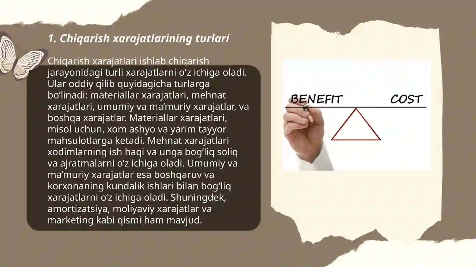 Chiqarish xarajatlari va korxona foydasi 3