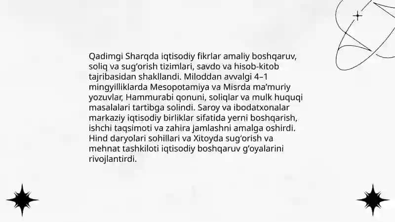 Qadimgi sharqdagi iqtisodiy fikrlar 3
