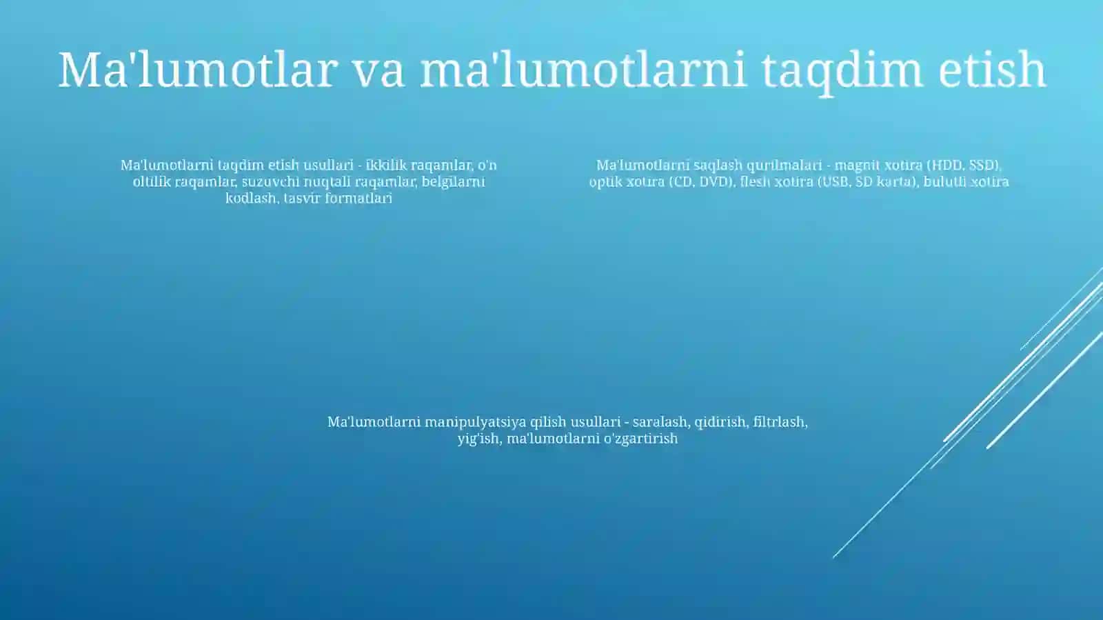 Axborotni Qayta Ishlashning Texnik Vositalari 3