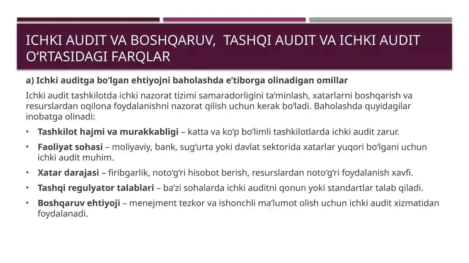 ICHKI AUDIT 3