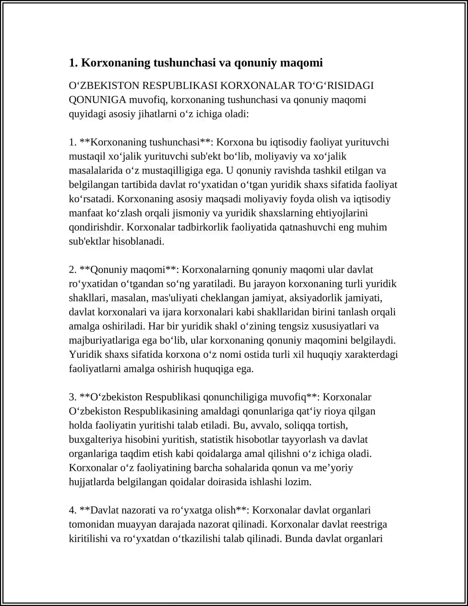 OʻZBEKISTON RESPUBLIKASI KORXONALAR TOʻGʻRISIDAGI QONUN 3
