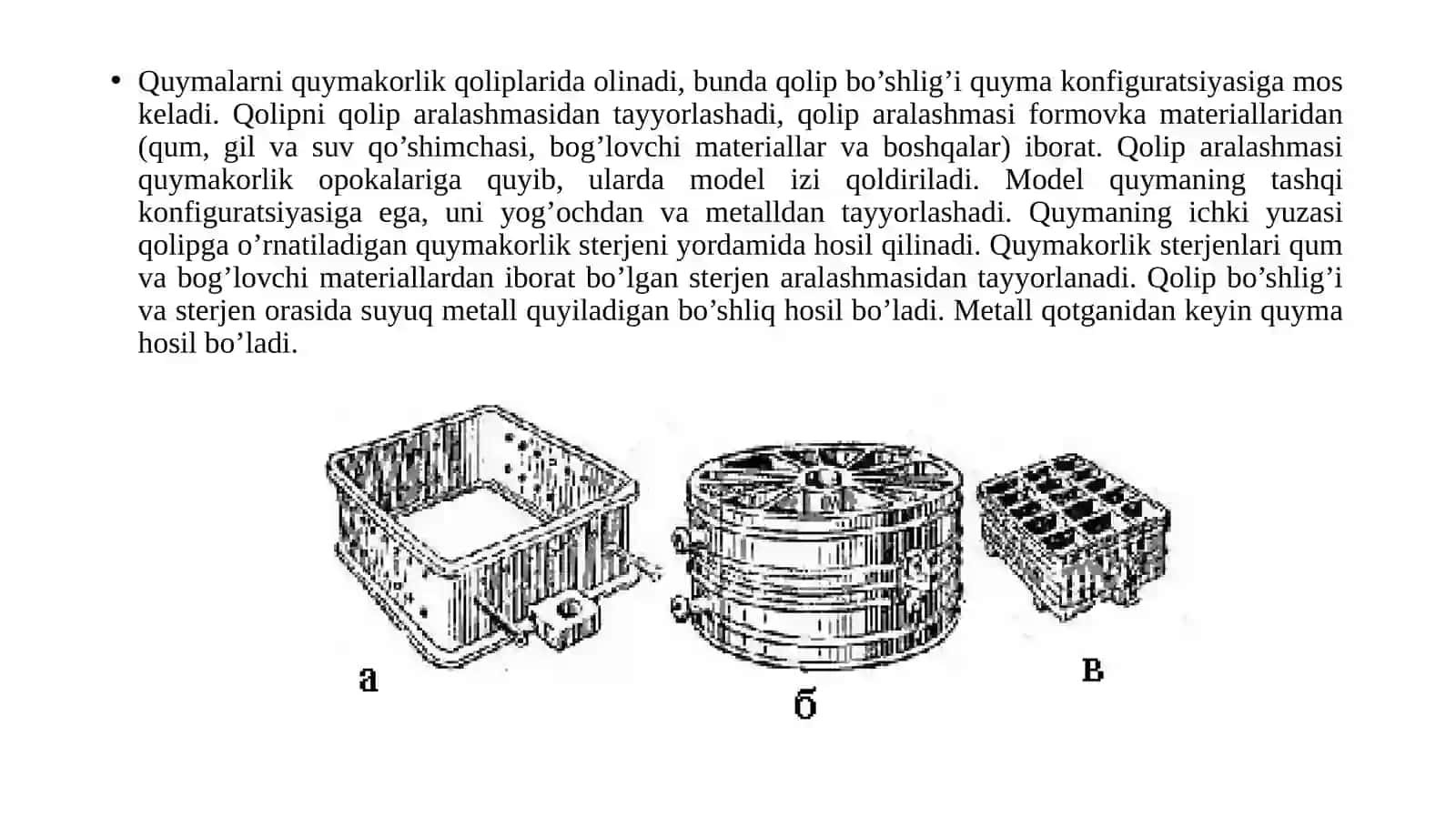 Quymakorlik ishlab chiqarish texnologiyasi 3