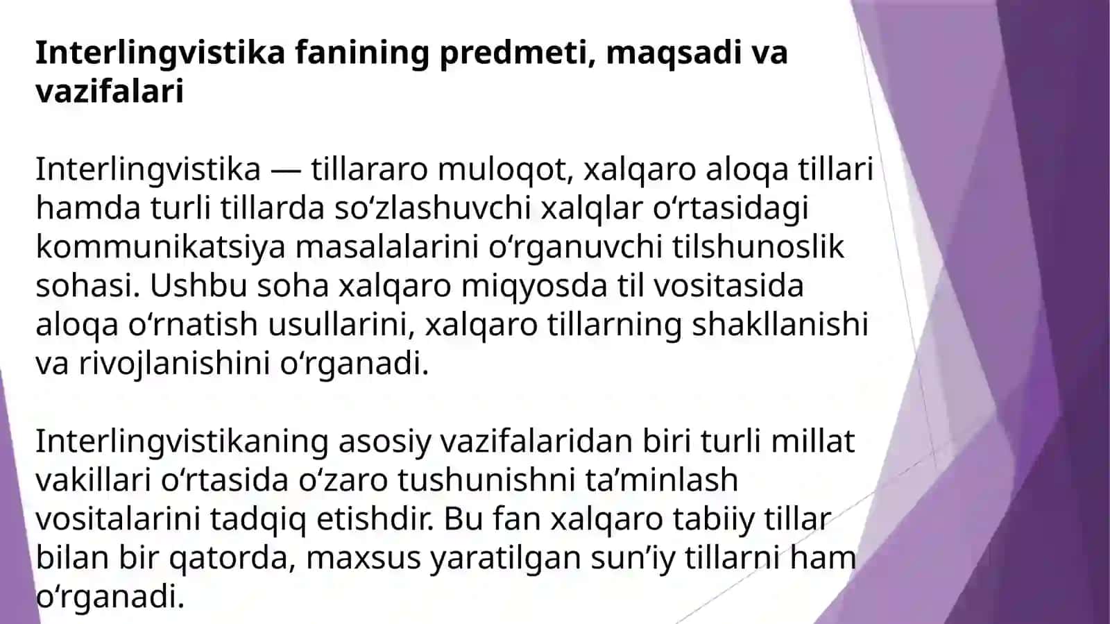 Interlingvistika. Xalqaro tabiiy va xalqaro sun’iy tillar 3