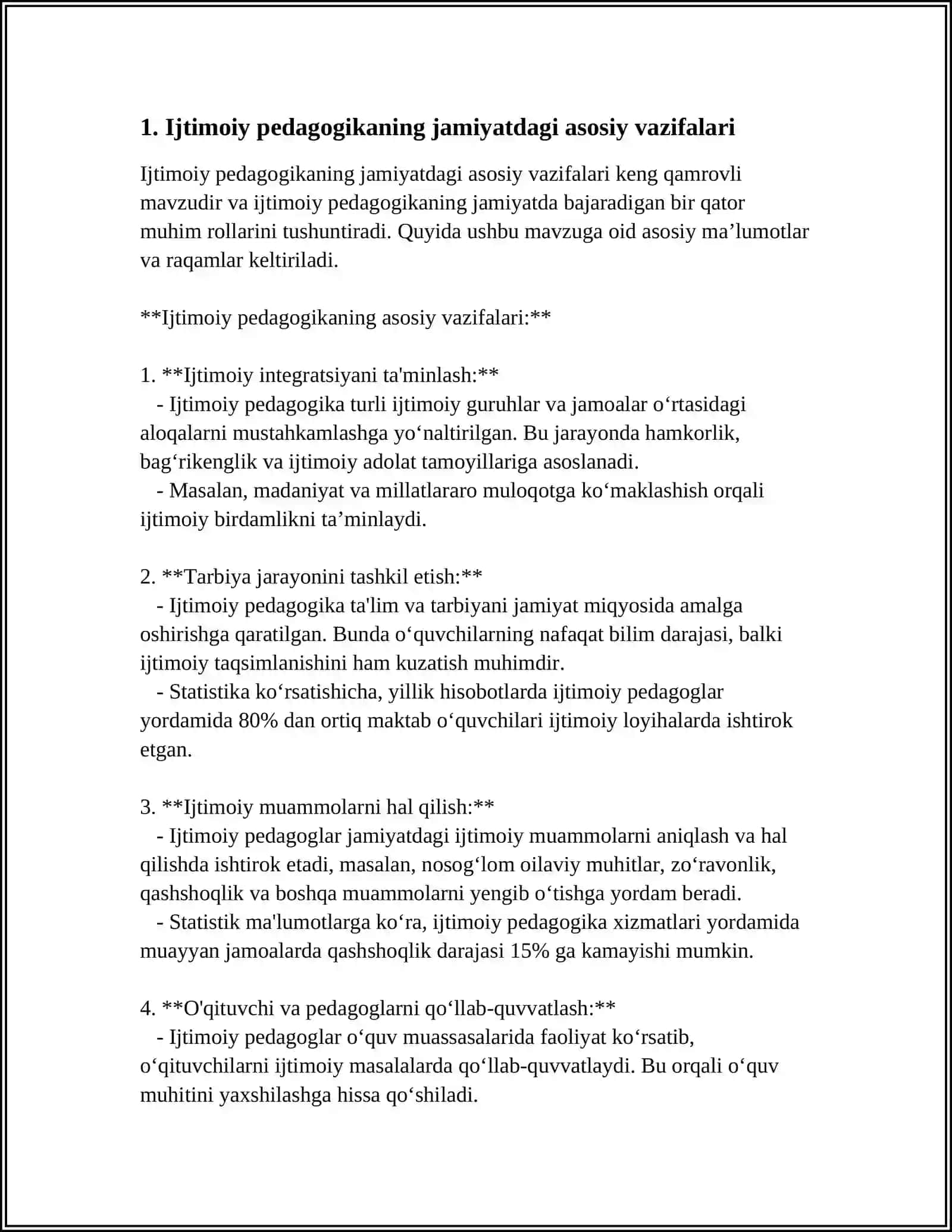 Ijtimoiy Pedagogika Bo'yicha Mustaqil Ish 3