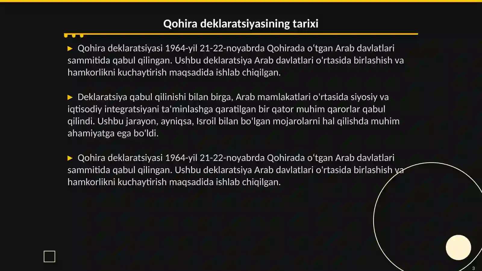 Qohira deklaratsiyasi va mazmuni 3