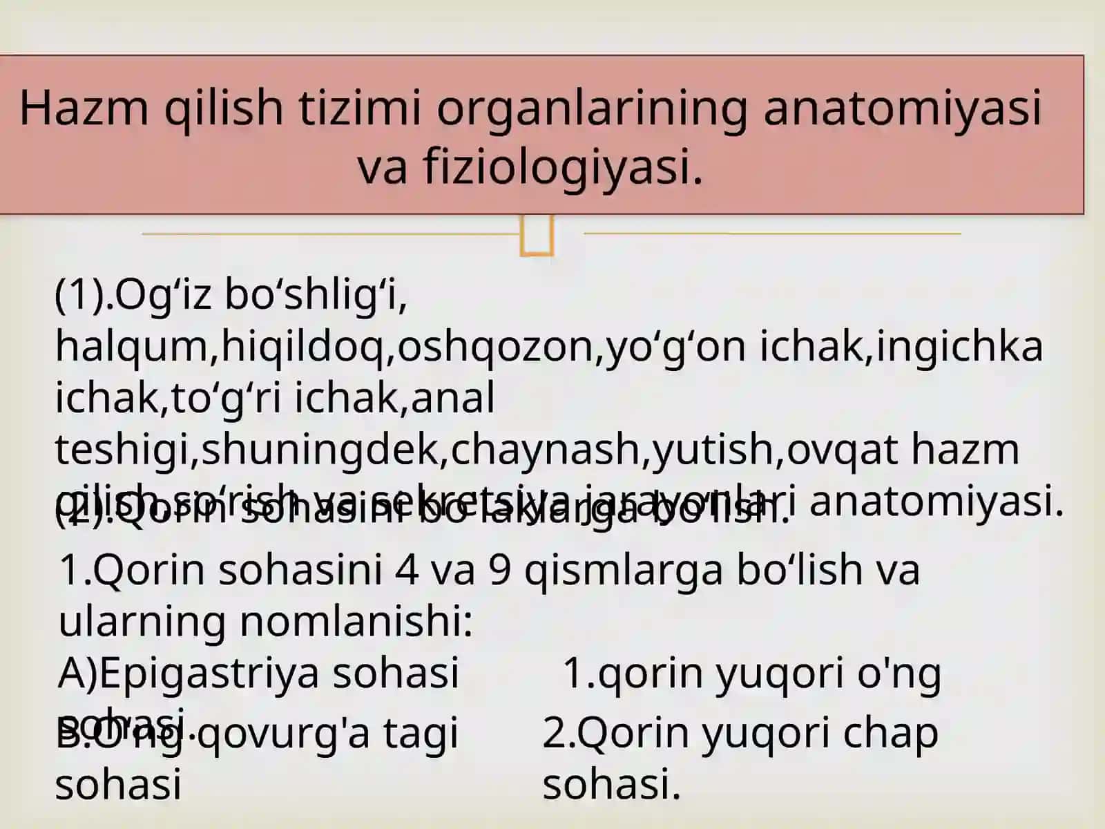OVQAT HAZM QILISH A‘ZOLARI TIZIMINI BAHOLASH 3
