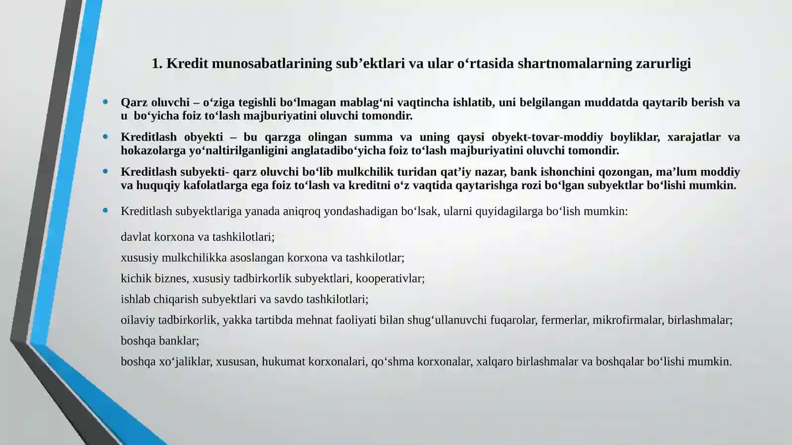 KREDIT MUNOSABATLARINI MUVOFIQLASHTIRISHNING HUQUQIY ASOSLARI 3