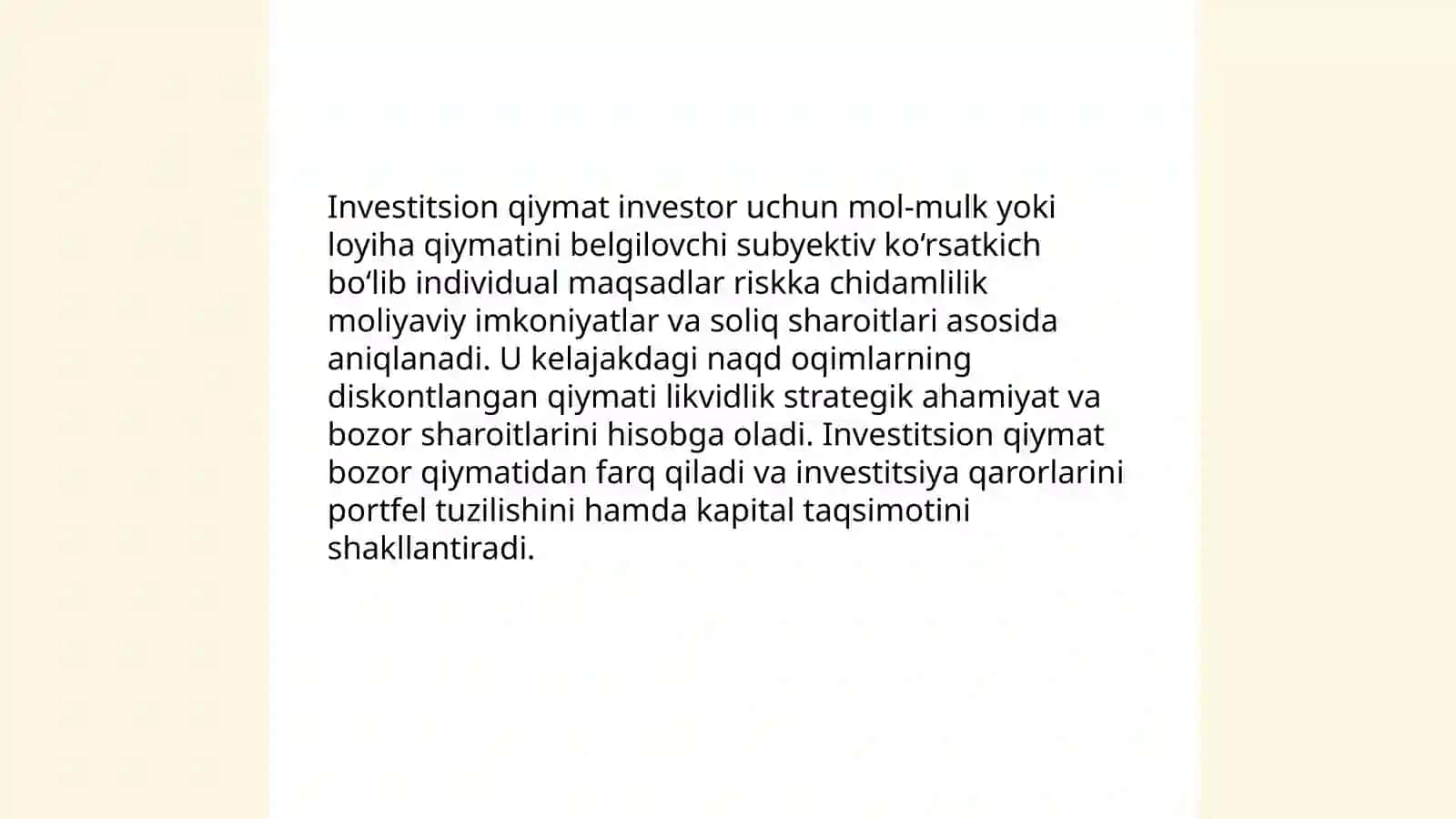 Investitsion qiymat 3