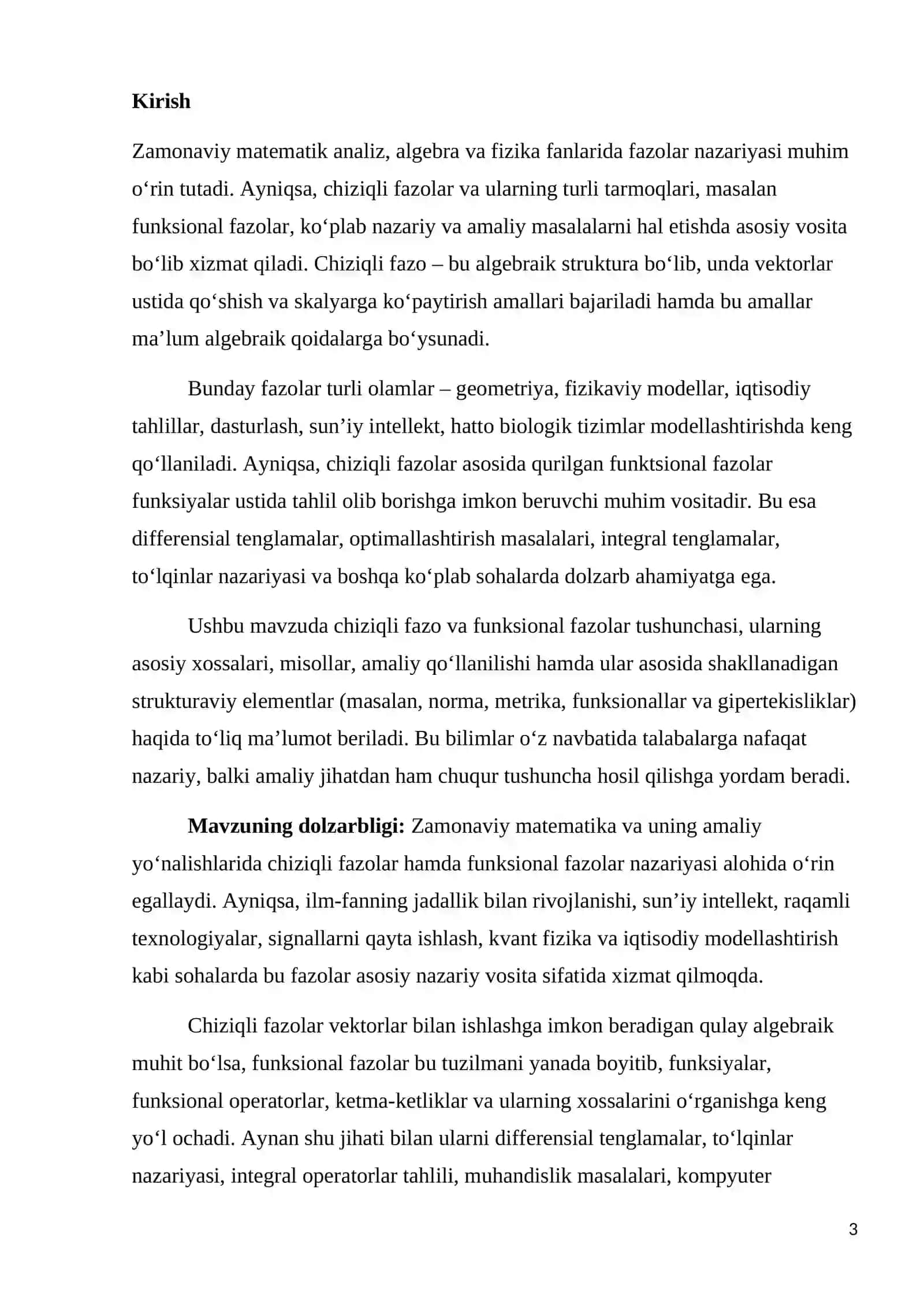 Chiziqli Fazo 3