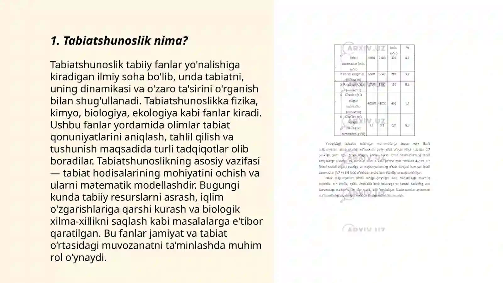 Tabiatshunoslik fanini tahlil qilish 3
