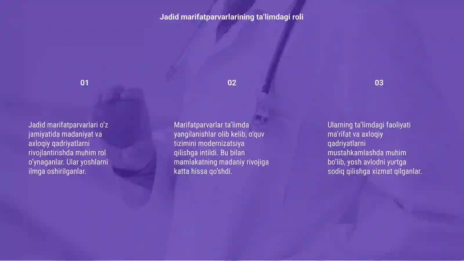 Jadid marifatparvarlarining o'lka ijtimoiy - ma'naviy hayorida tutgan o'rni 3