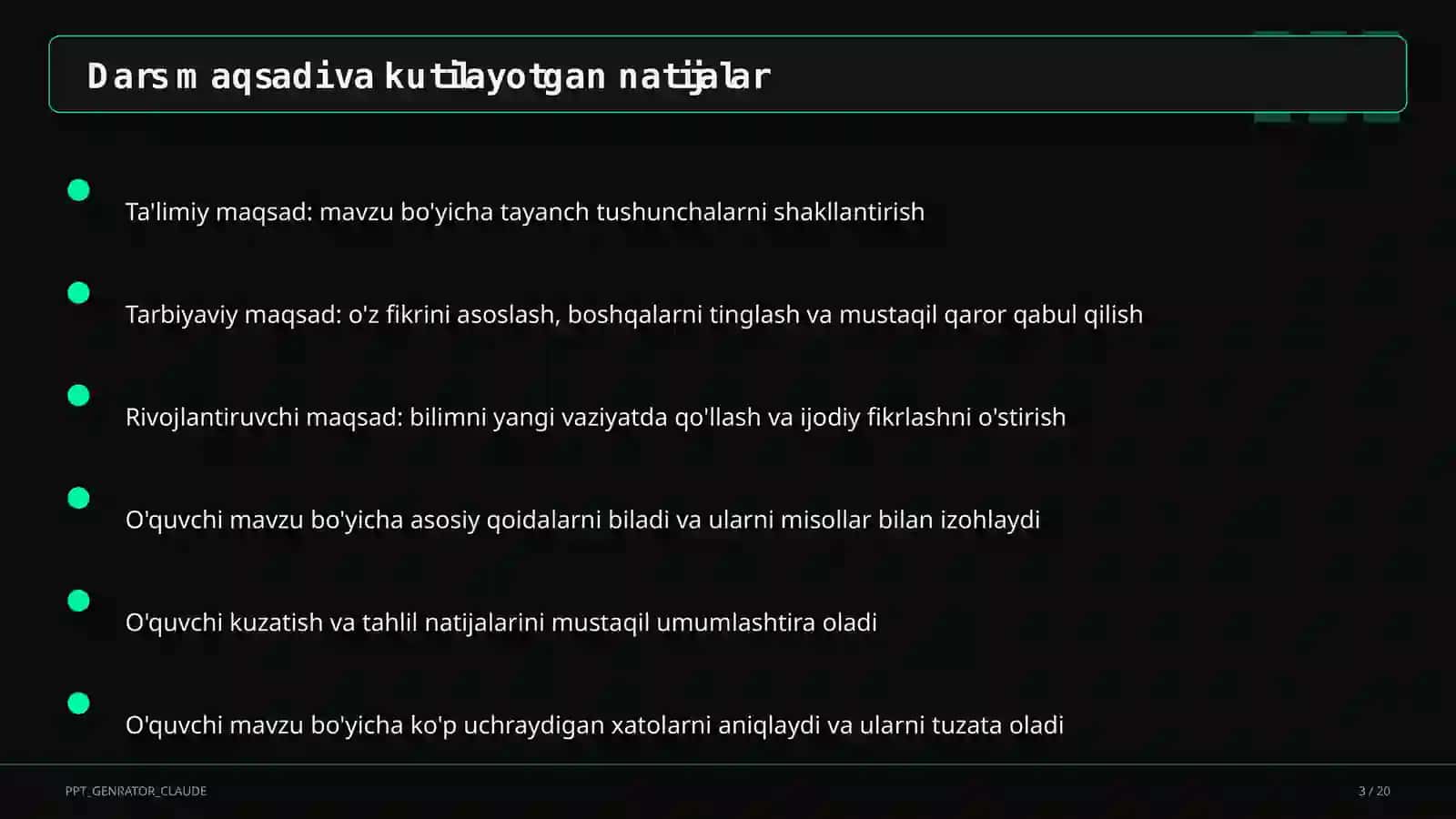 Geometriya (7-11) - takrorlash darsi uchun 3