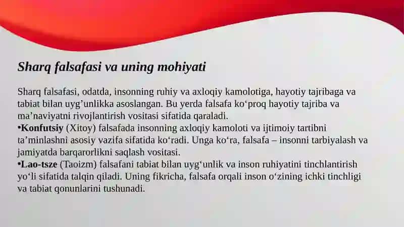 Falsafaning mohiyati va oid Sharq va G'arb mutafakkirlari ta'riflarini tasniflash 3