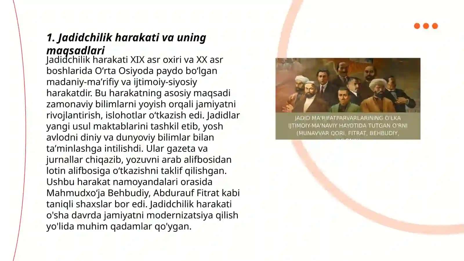 Ma'rifatparvarlarining o'lka ijtimoiy - ma'naviy hayotida tutgan o'rni 3