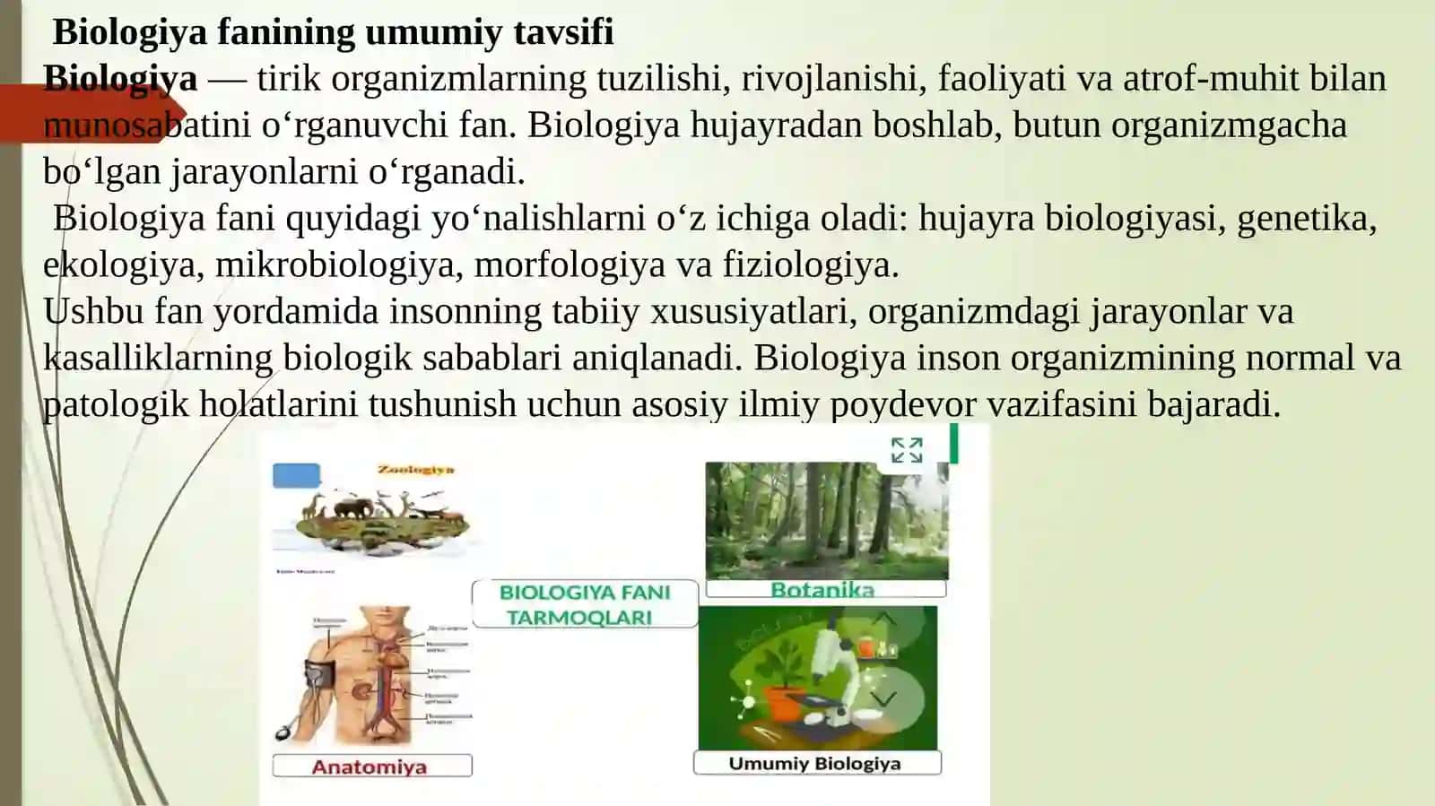 Tibbiy ta'lim tizimida biologiyaning tutgan o'rni. Odamning biosotsial tabiati. Shifokor tayyorlashda biologiyaning roli. 3