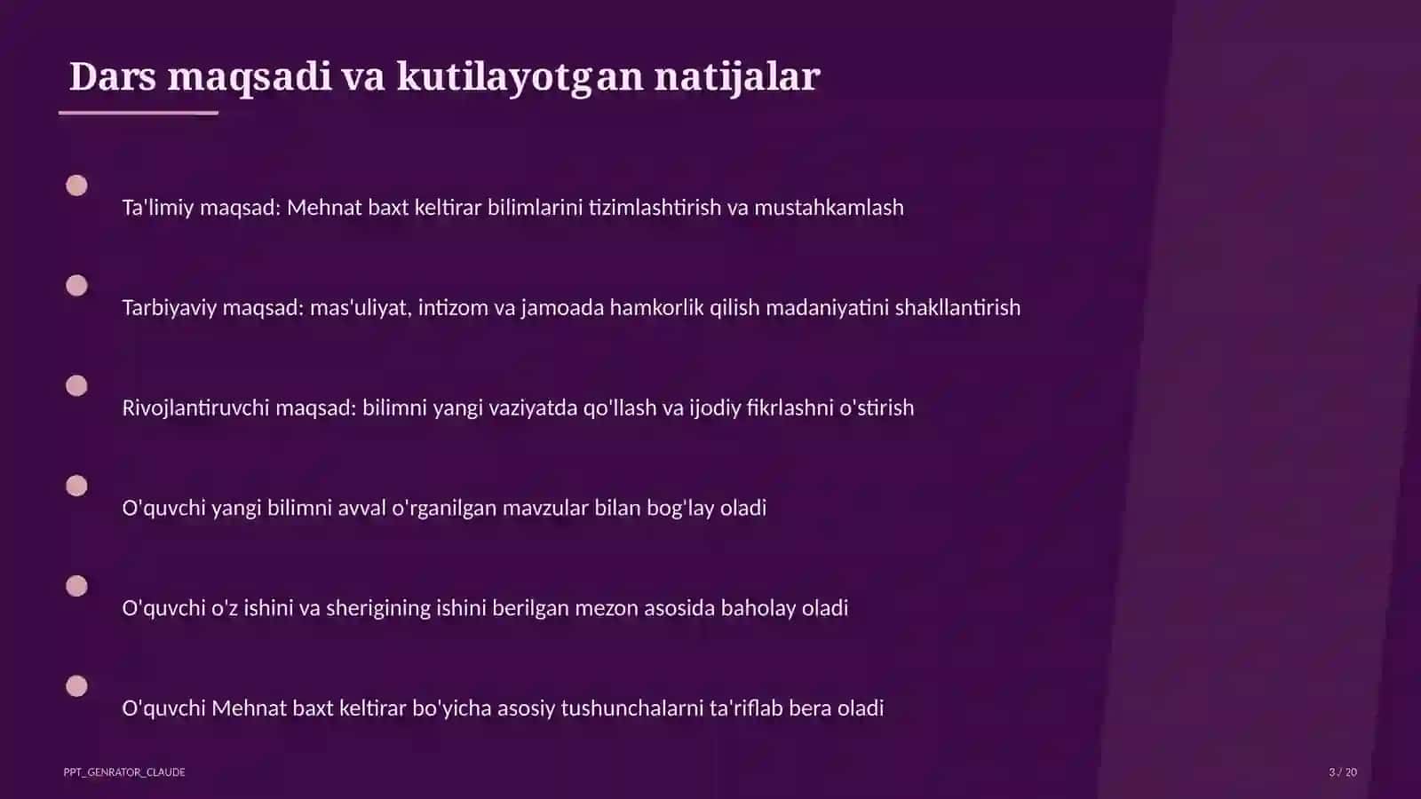 Mehnat baxt keltirar (3-sinf) 3