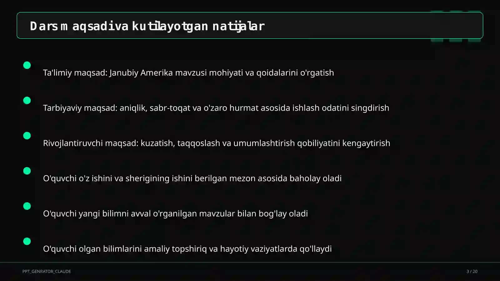 Janubiy Amerika (7-sinf) 3