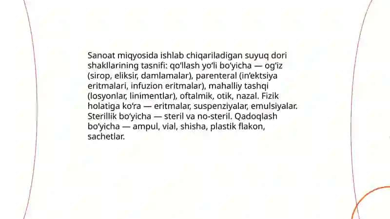 Sanoat miqyosida ishlab chiqariladigan suyuq dori shakllari 3