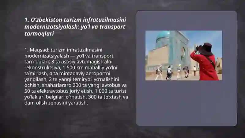 Oʻzbekistonda turizm salohiyatini rivojlantirish 3