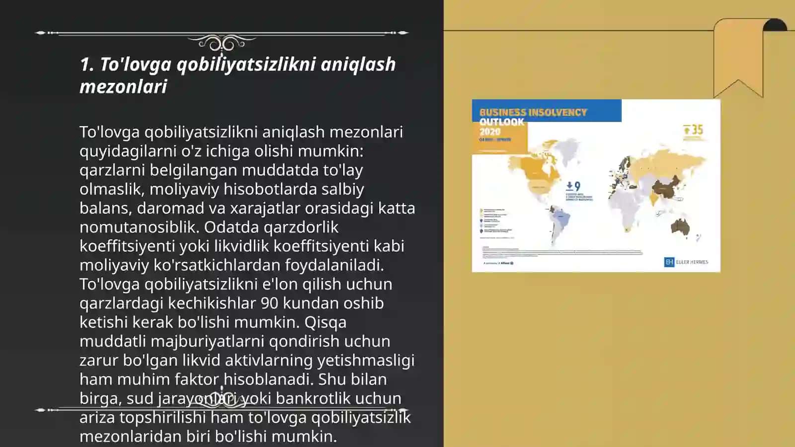 Biznes huquqi subyektlarining to’lovga qobiliyatsizligi 3