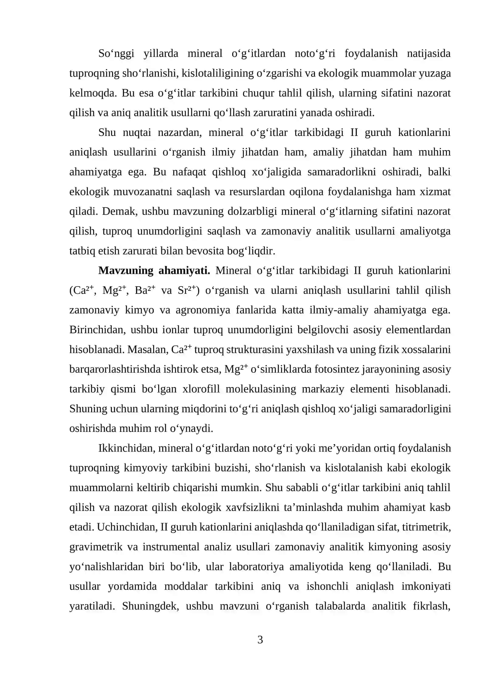 II GURUH KATIONLARI VA MINERAL O‘G‘ITLAR 3