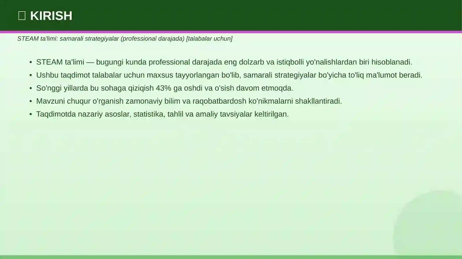 STEAM ta'limi: samarali strategiyalar (professional darajada) [talabalar uchun] 3