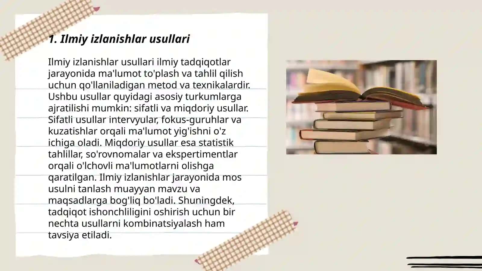 Ilmiy izlanish asoslari faninig oʻrganish sohasi va strukturasi 3