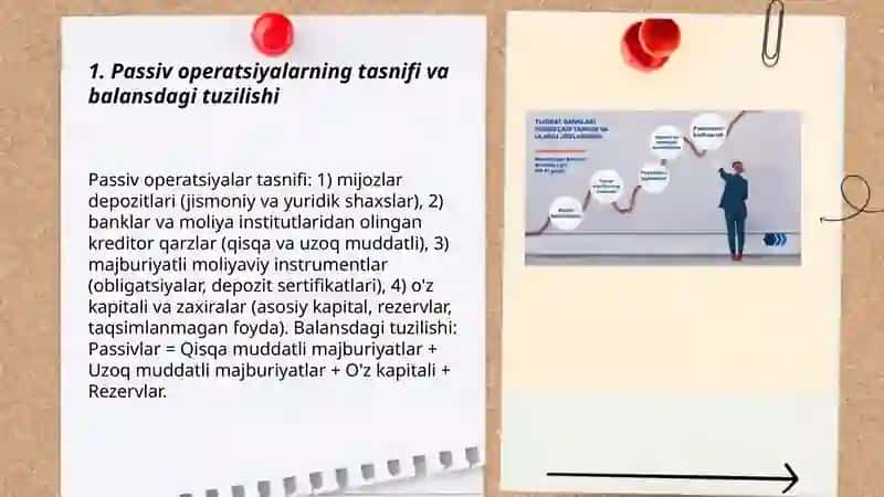 Tijorat banklari passiv operatsiyalarining balansda joylashishi 3