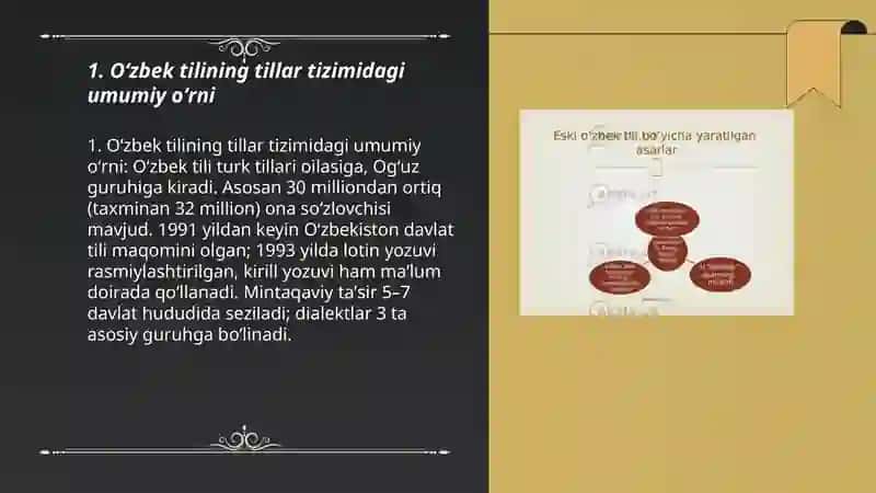 Oʻzbek tili va uning tillari tizimidagi oʻrni 3