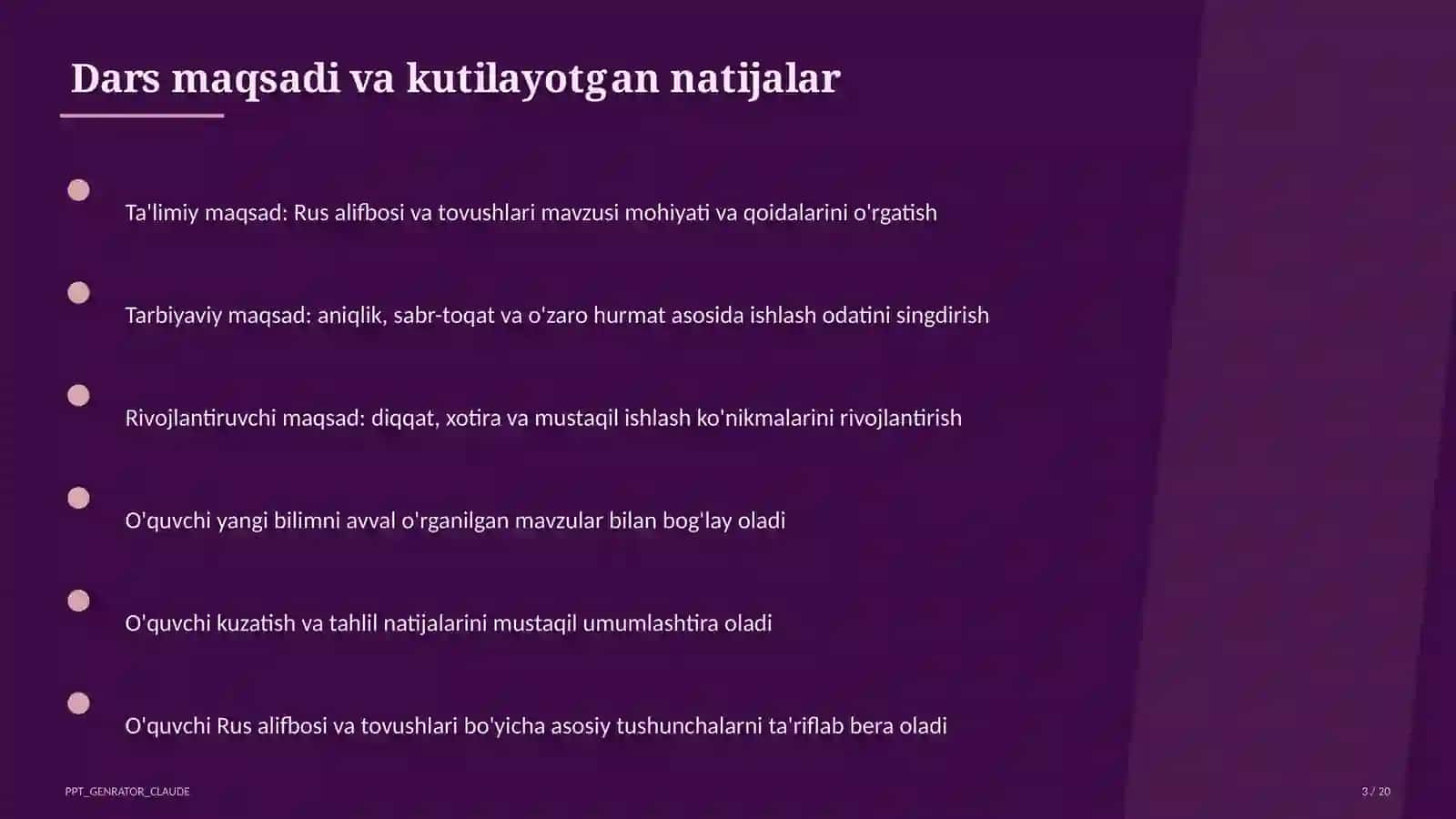 Rus alifbosi va tovushlari (2-sinf) 3