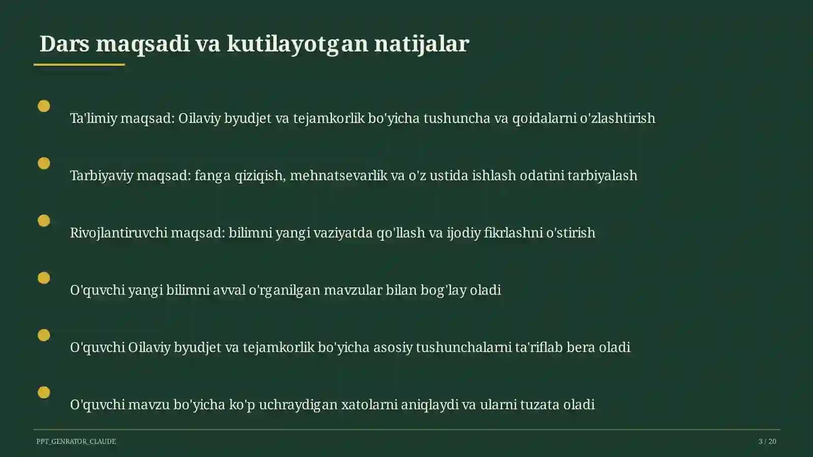 Oilaviy byudjet va tejamkorlik (9-sinf) 3