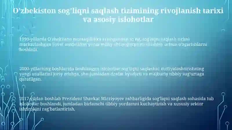O'zbekiston Respublikasi sog'liqni saqlash tizimi-islohot yo'lida 3