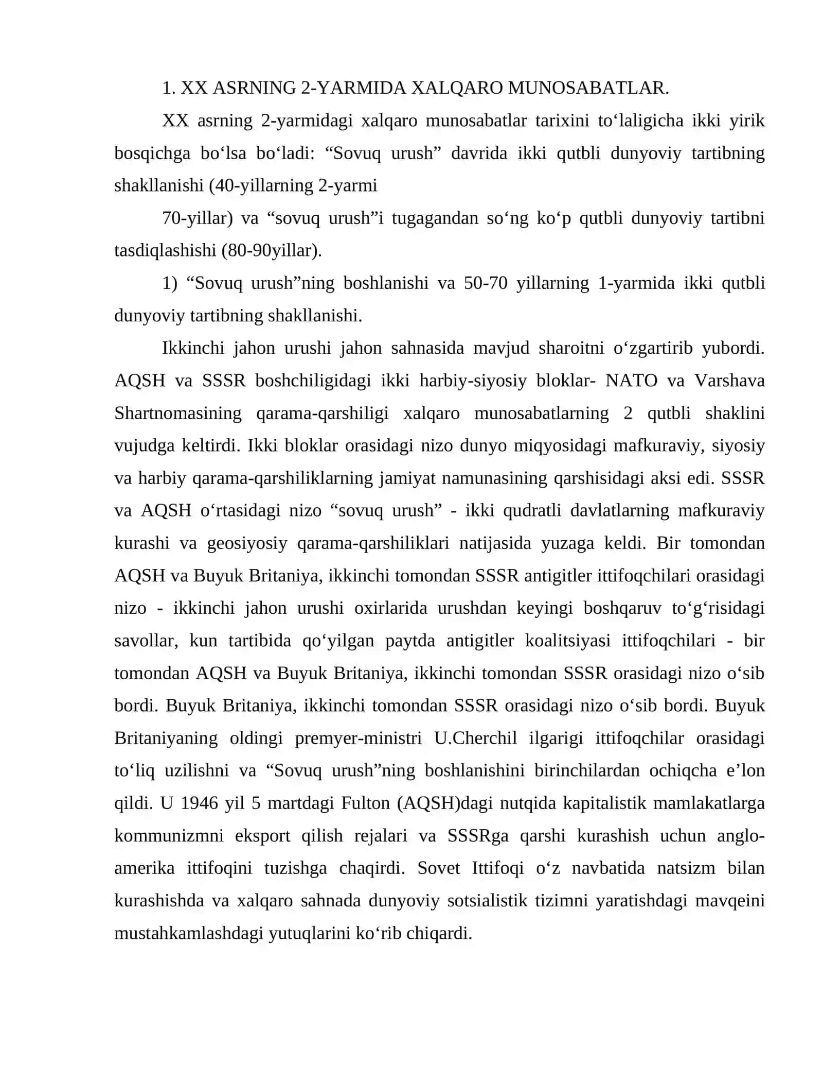 Ikkinchi jahon urushidan keyingi yillarda Yevropa va Amerika mamlakatlari 3