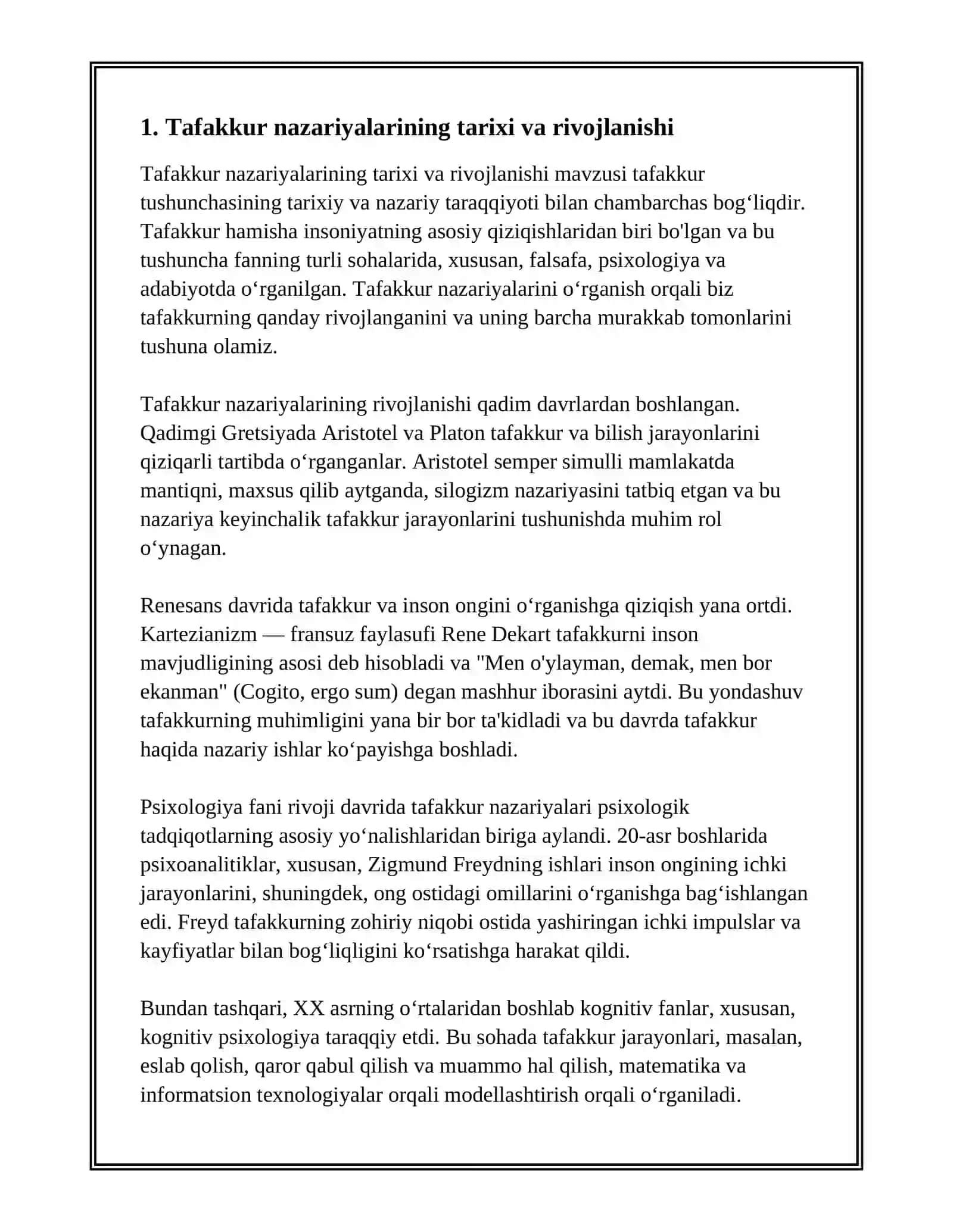 TAFAKUR NAZARIYALARI VA UNI RIVOJLANTIRISH 3